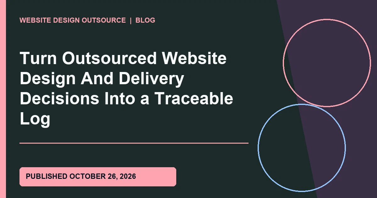 Visual guide for Turn Outsourced Website Design And Delivery Decisions Into a Traceable Log