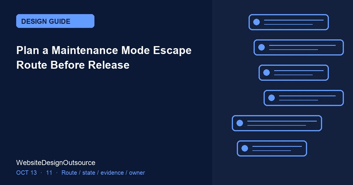 Visual guide for Plan a Maintenance Mode Escape Route Before Release