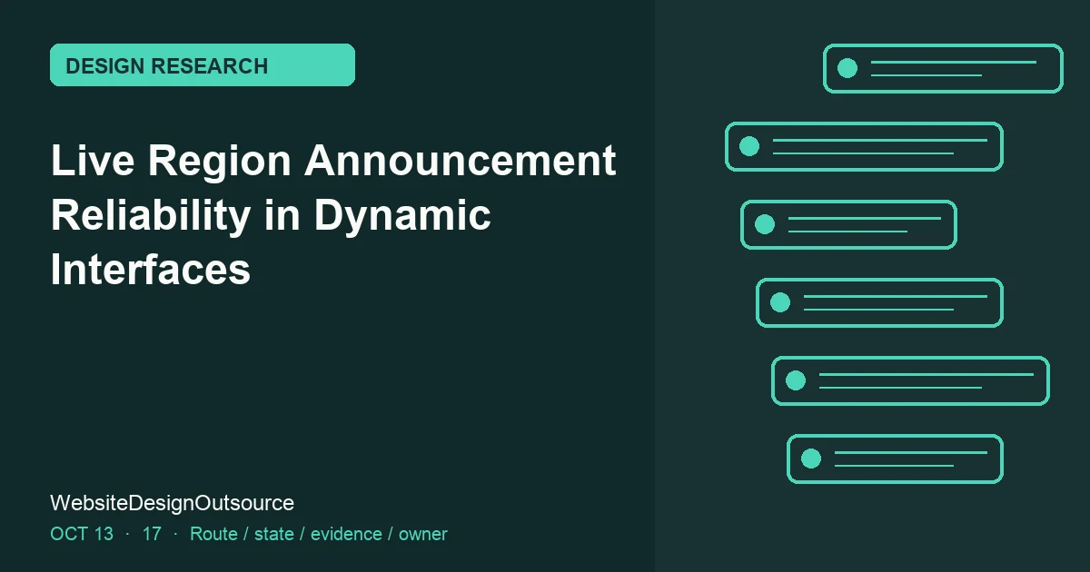 Visual guide for Live Region Announcement Reliability in Dynamic Interfaces